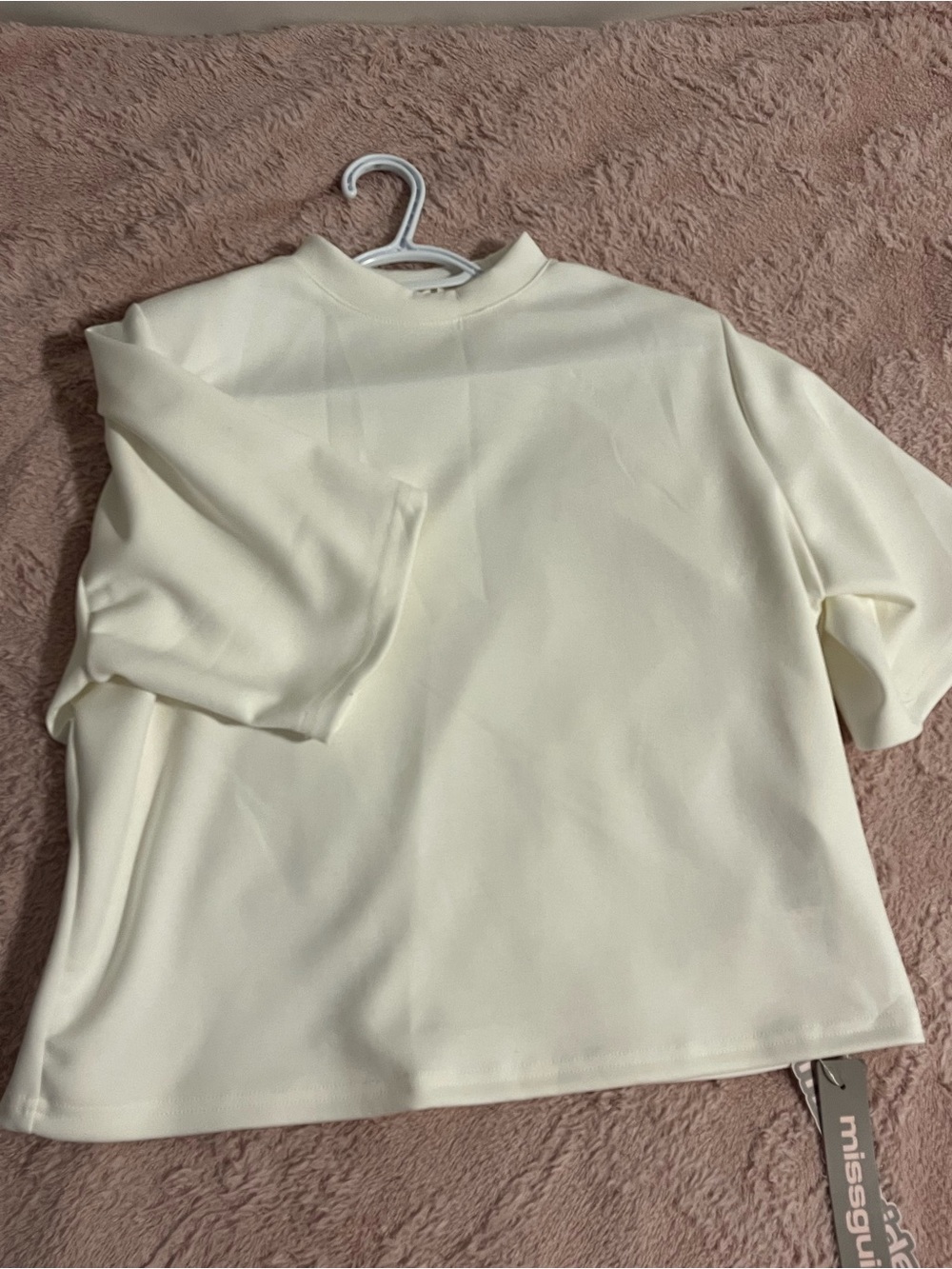Cream Oversized Shoulder Pad Top – Size S – NWT